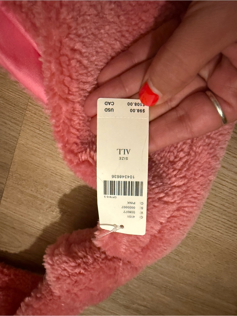 Anthropologie Plush Sherpa Tote in Coral Pink - Picture 4 of 6